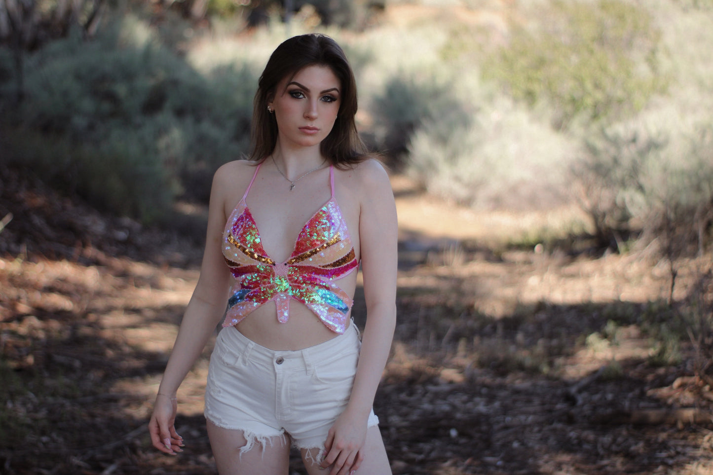 Butterfly Sequin Festival Top