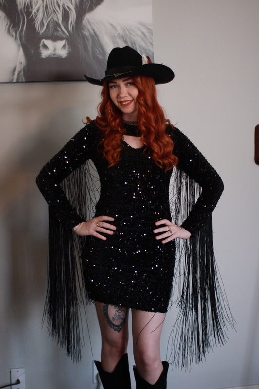 Jess Fringe sequin dress