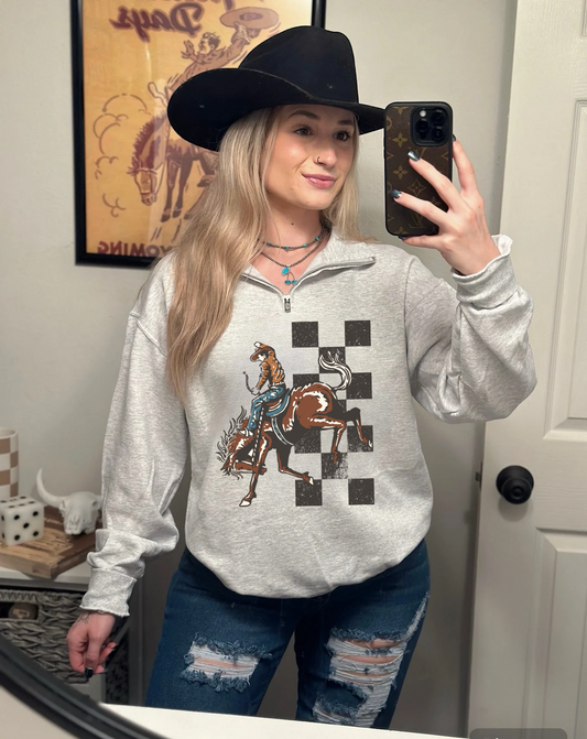 Checkered Cowboy Quarter Zip