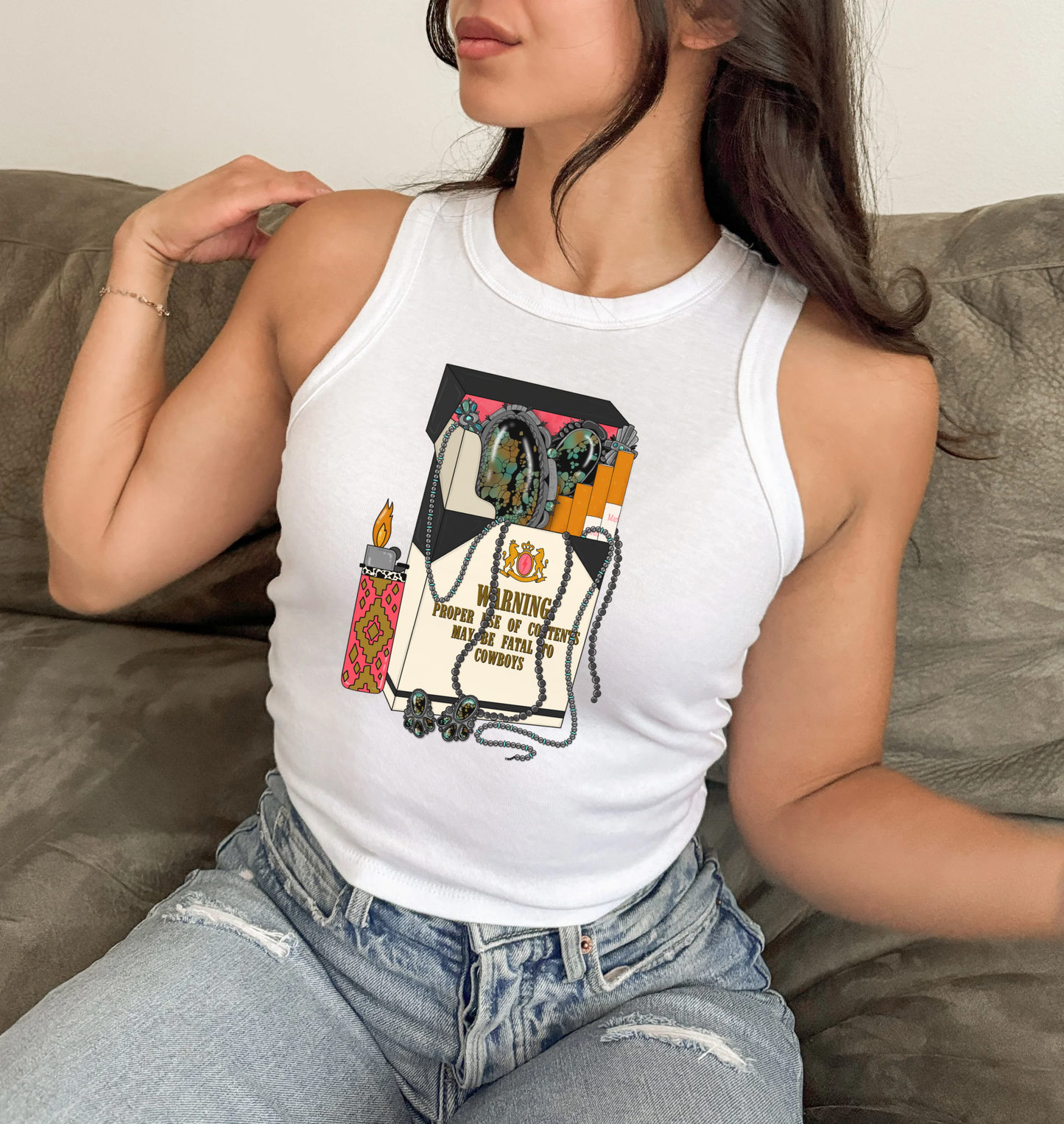 Fatal To Cowboys Cropped Tank